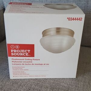 NEW Ceiling light, flush mount project source 7.5" silver, chrome, nickle